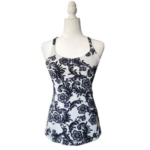 Lululemon Free To Be Tank Women's Size 6 Laceoflage Polar Cream Black